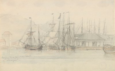 Bergen havn av Johan Christian Dahl