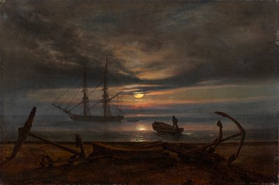 Dansk kyst i måneskinn av Johan Christian Dahl