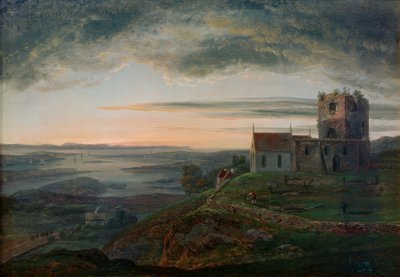 Ruinene av kirken på Avaldsnes på Karmoey av Johan Christian Dahl