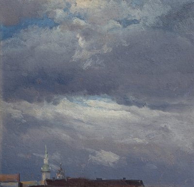 Stormskyer over slottstårnet i Dresden av Johan Christian Dahl