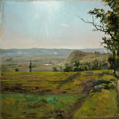 Grønne marker ved Meissen. Studie av Johan Christian Dahl