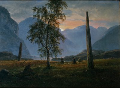 Landskap med minnesteiner av Johan Christian Dahl
