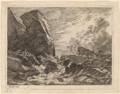 Norskekysten under en storm av Johan Christian Dahl