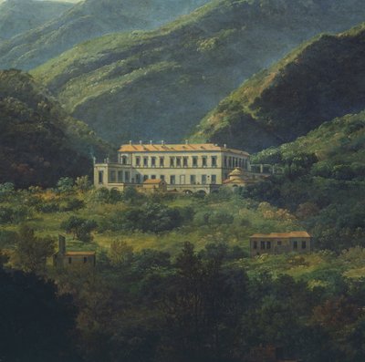 Det kongelige slott i Quisisana, nær Napoli, av Johan Christian Clausen Dahl (1788-1857), Italia av Johan Christian Dahl