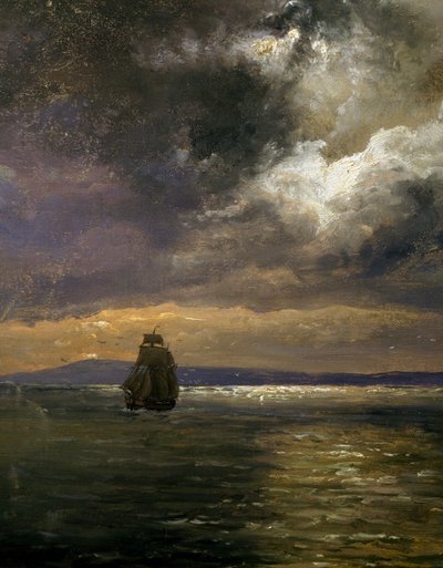 Utsikt over Christianiafjorden, av Johan Christian Clausen Dahl (1788-1857), detalj, Norge av Johan Christian Dahl