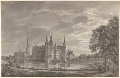 Utsikt over Frederiksborg slott fra nordøst av Johan Christian Dahl