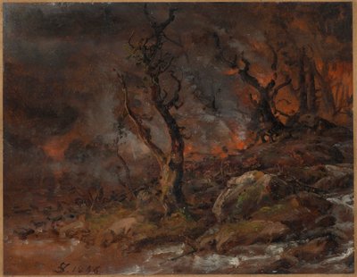 skogbrann av Johan Christian Dahl