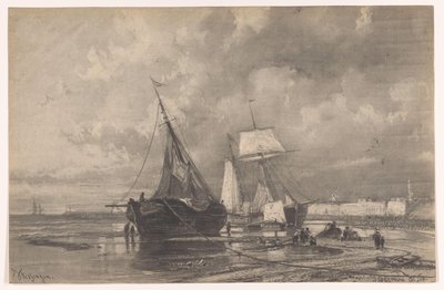 Vlissingen (original tittel på objekt) av Johan Conrad Greive (signed by artist)