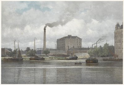 Sukkerraffineriet til selskapet vom Rath på Buitensingel, Nassaukade i Amsterdam av Johan Conrad Greive