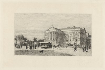 Utsikt over Leidseplein i Amsterdam av Johan Conrad Greive