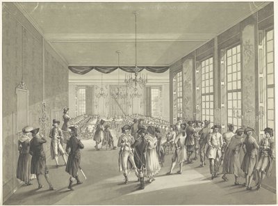 Generalforsamlingen i Haag, 1795 Sentralforsamlingen holdt i St. Joris Doelen i Haag i år 1796 (tittel på objekt) av Johan Daniël de Gijselaar