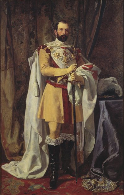 Charles XV roi de Suede - Portrett av kong Karl XV av Sverige (1826-1872), av Hockert, Johan Fredrik (1826-1866). Olje på lerret av Johan Fredrik Hockert