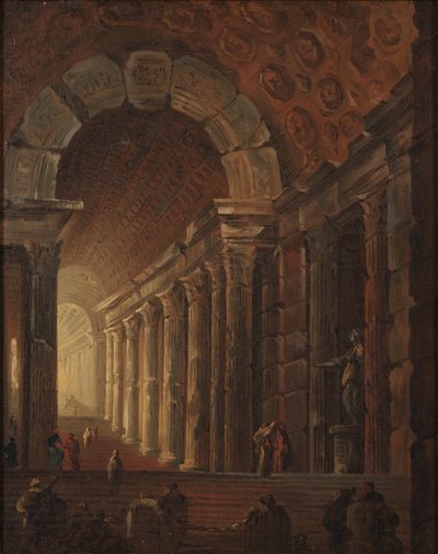 En hvelvet trapp, ca. 1783 (olje på lerret) av Johan Gottlob Brusell