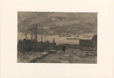 Utsikt over en kai av Johan Hendrik Weissenbruch (signed by artist)