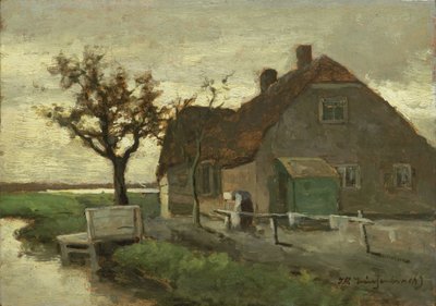 Våningshus ved en kanal av Johan Hendrik Weissenbruch