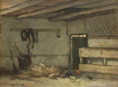 Interiøret i en stall av Johan Hendrik Weissenbruch
