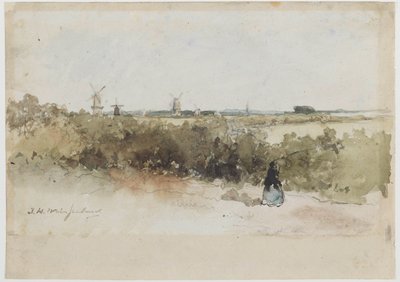 Landskap med vindmøller av Johan Hendrik Weissenbruch