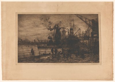 Utsikt over havnen i Rotterdam av Johan Hendrik van Mastenbroek (signed by artist)