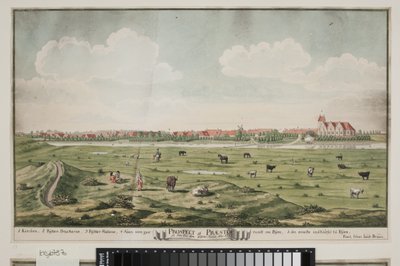 Prospekt av Præstø av Johan Jacob Bruun
