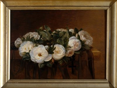 J.L.Jensen, krans av hvite roser av Johan Laurentz Jensen
