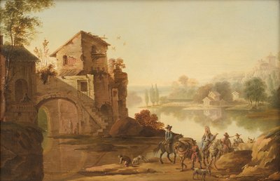 Landskap i italiensk stil av Johan Mandelberg