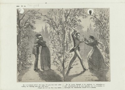 Tegneserie om månens innflytelse, 1865 av Johan Michaël Schmidt Crans