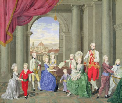 Familien til Peter Leopold, storhertugen av Toscana (1747-92), senere Leopold II, den hellige romerske keiseren, ca.1782 av Johan Moll