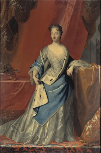 Portrett av Ulrika Eleonora (1688-1741), dronning av Sverige, av Starbus, Johan (1679-1724). Olje på lerret. Mål: 210x135 cm. Nasjonalmuseet Stockholm av Johan Starbus