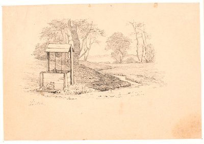 Kilden. Illustrasjon til Kaalunds "Fabler for barn". Se kommentar fra arkkatalog. av Johan Thomas Lundbye