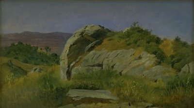 Landskap med steiner i forgrunnen. Civitella, Italia av Johan Thomas Lundbye