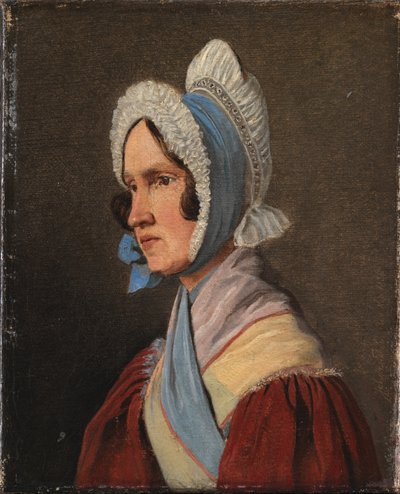 Oberst Cathrine Lundbye, født Bonnevie, kunstnerens mor av Johan Thomas Lundbye