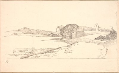 Lott ved Søllerød Sø, t.h. kirken av Johan Thomas Lundbye