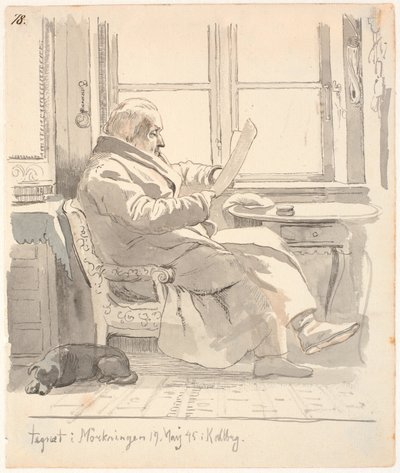 Portrett av J. Th. Lundbyes bestefar, justisråd og tollforvalter E. Bonnevie av Johan Thomas Lundbye
