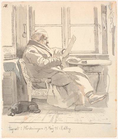 Portrett av J. Th. Lundbyes bestefar, justisråd og tollforvalter E. Bonnevie av Johan Thomas Lundbye