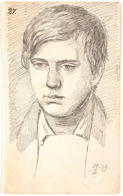 Portrett av en ung mann, ett ansikt av Johan Thomas Lundbye