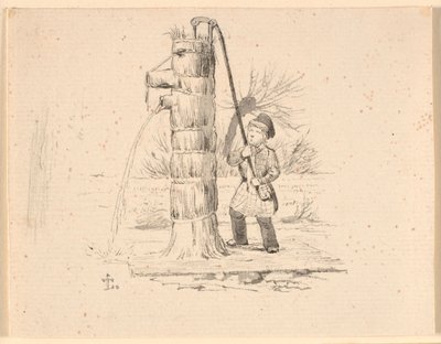 Post. Illustrasjon til Kaalunds "Fabler for barn". Se kommentar fra arkkatalog. av Johan Thomas Lundbye