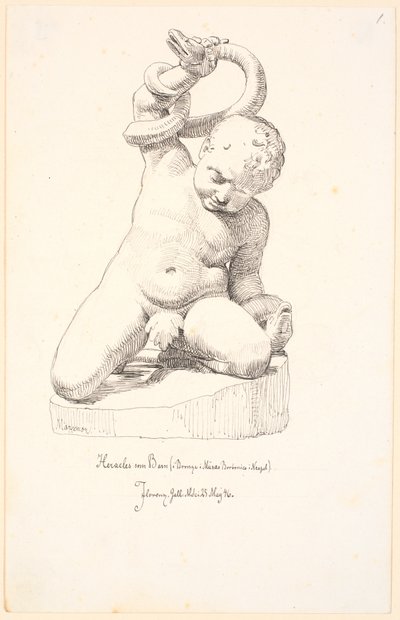 Studier for en figur av en gutt med en slange av Johan Thomas Lundbye