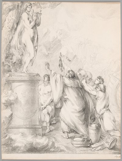 Chryses ber om hjelp fra Apollo, fra Iliaden, bok I av Johan Tobias Sergel