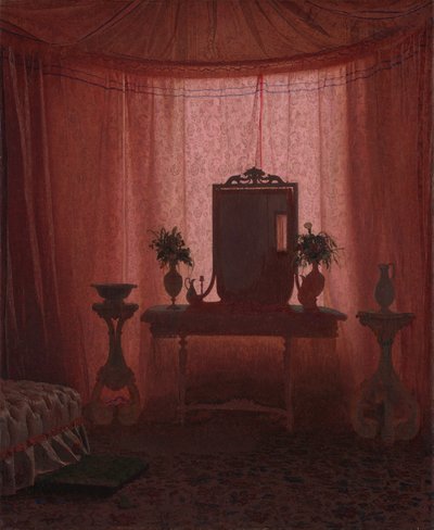 Et soverom i Bernstorff Palace nær København, ca. 1845. av Johan Vilhelm Gertner