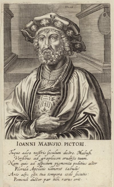 Portrett av Jan Mabuse av Johan Wierix