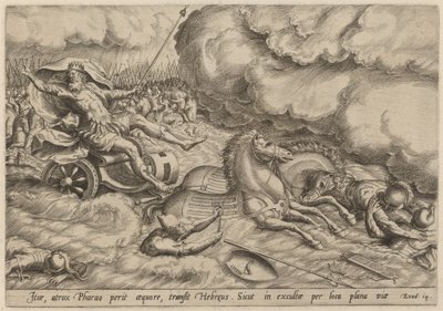 Krysset av Rødehavet av Johan Wierix, after Maarten van Cleef