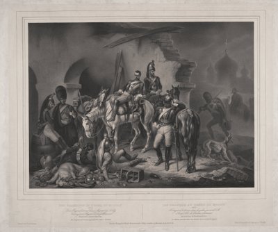 Den franske hæren i Kreml i Moskva - Woelfle, Johannes (1807-1893) - 1830 - Litografi - 60,8x85,9 - Privat samling av Johan Woelfle