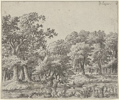 Landskap med båt av Johan de Lagoor