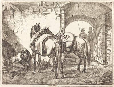 Kosakkhester i en gårdsplass av Johann Adam Klein