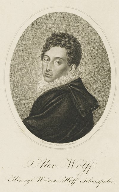 Portrett av Pius Alexander Wolff 1782-1828, ca 1820. av Johann Adolf Rossmaesler