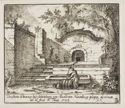 Den vakre fontenen nær Schönburg av Johann Alexander Thiele