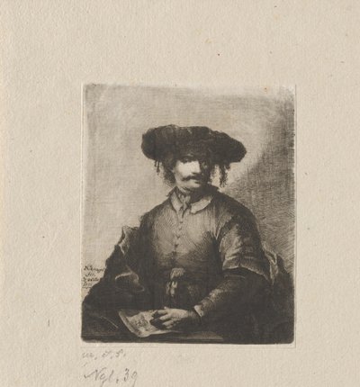 Selvportrett av Johann Andreas Benjamin Nothnagel, in the manner of Rembrandt van Rijn