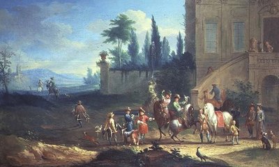 Hawking Party (en av et par) av Johann Andreas Graff