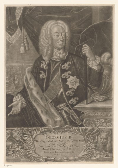 Portrett av George II, konge av Storbritannia av Johann Andreas Pfeffel (der Jüngere) (possibly)