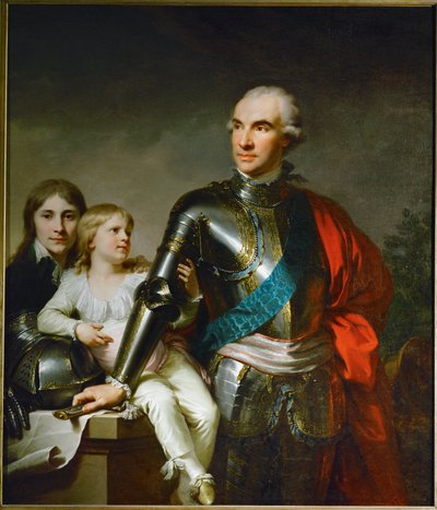 Grev Stanislas Felix Potocki og hans to sønner Felix-Georg og Stanislas … av Johann Baptist Edler von Lampi